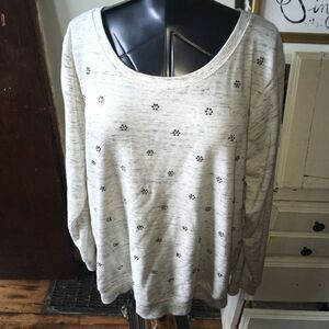Lane Bryant heathered bejeweled scoop neck 26/28 long sleeve top
